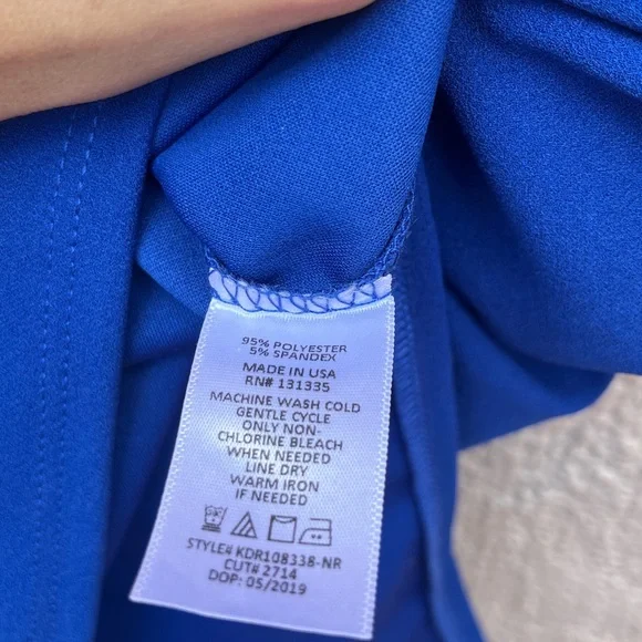 Socialite royal blue bodycon cocktail dress scalloped neckline - Picture 6 of 6